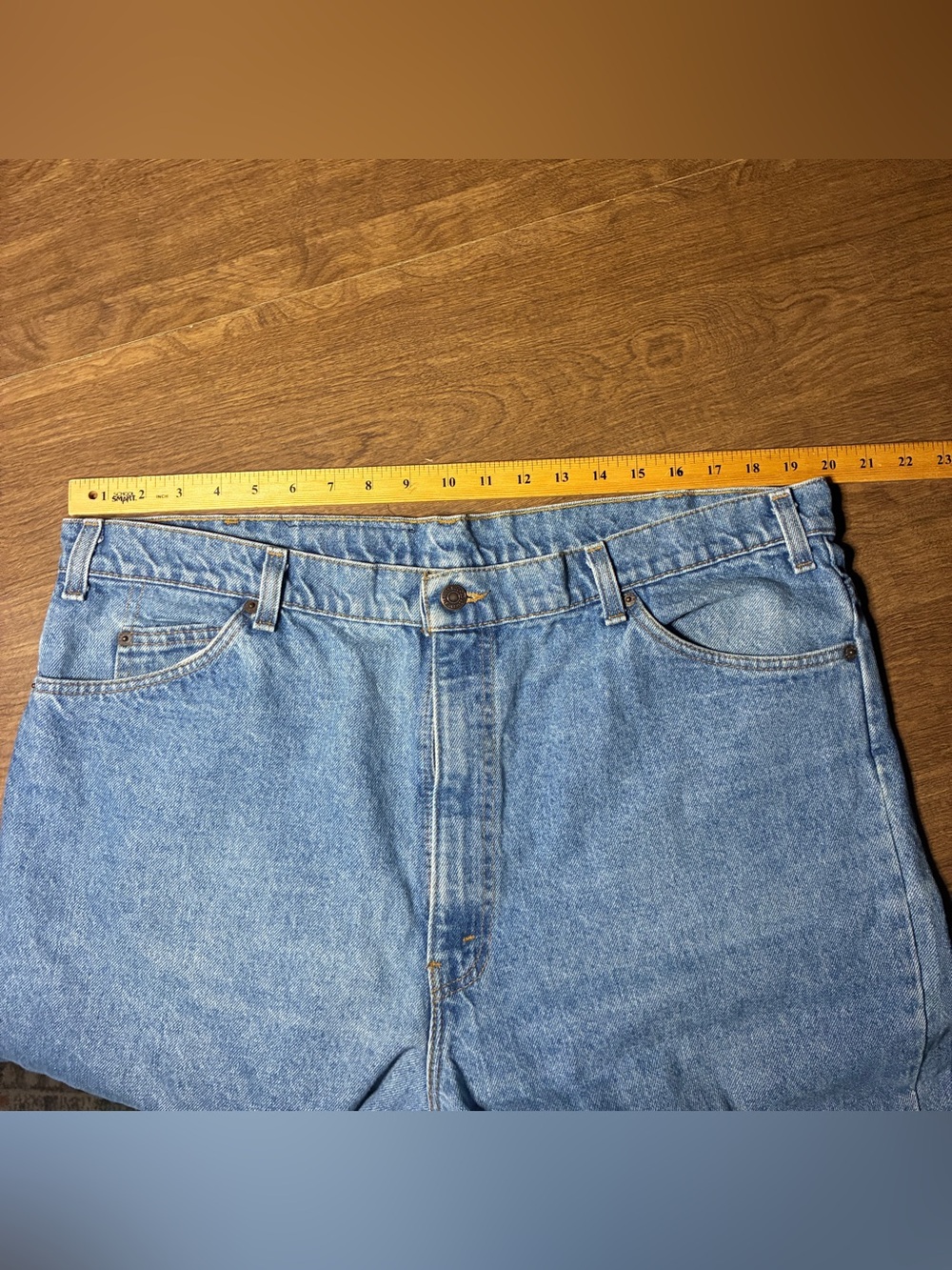 Levi’s 540 Jeans Mens 42x35 Blue Denim Brown Tab Made USA Vintage (1) - Picture 6 of 15